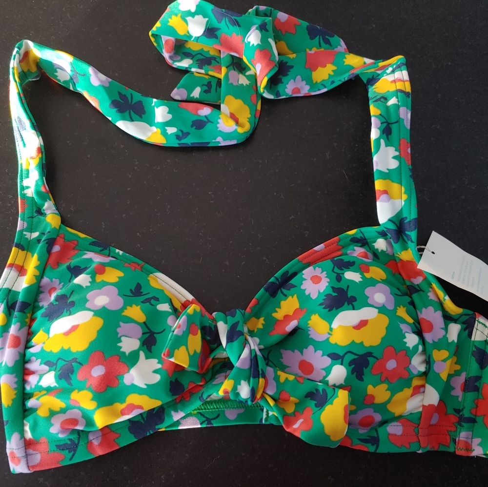 Cute floral pattern Boden swim top, size small.